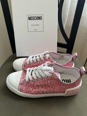 Moschino Couture Logo glitter sneakers size 38